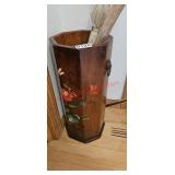 MID-CENTURY OCTAGONAL UMBRELLA STAND 18.5" X 7.5"