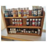 Rack with paints - train room