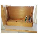 Homemade desk caddy - train room