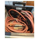 Air hoses in rolling tote - train room
