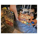 Sandwich board and hanging sign, paint them over