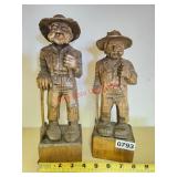 Hand carved lumberjacks - off train room