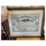 Punched capital stock certificate