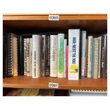 Shelf lot of cook books (dining room)