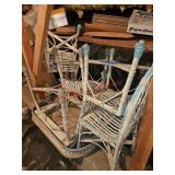Wicker table and chairs- under house