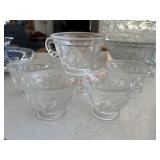 6 Clear Glass Mugs  (kitchen)