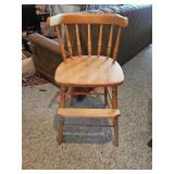 Vintage wooden high chair- downstairs living room