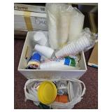 Disposable cups and more - off train room