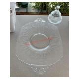 Etched Floral Platter and lidded dish  (kitchen)