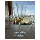 3 tall Fluted Glasses  (kitchen)