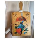 Decorative sides cutting board - use back side