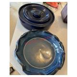 Pottery pie pan and 2QT pfaltsgraff casserole