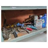 Tools and chemicals on this shelf- train room