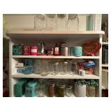 4 shelves of canning items and more  (pantry)