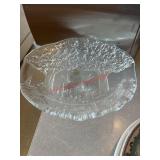 Pedestal love bird glass platter   (kitchen)