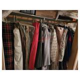 Vintage clothes hanging in closet- downstairs