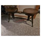 Vintage double swivel stool bench - downstairs