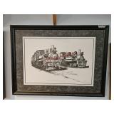 Framed print- train room