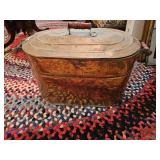 Wood handled copper boiler tub - downstairs
