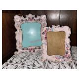 Two matching vintage pink  photo frames 4x6,5x7