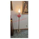 Tall Converted Oil Lamp Floor Lamp (Living Room)