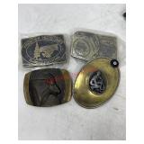 Lot of 4 belt buckles   (living room)