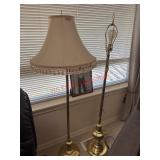 Two working Brass Colored Floor Lamps  (living
