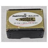 50 Rounds Nosler 25 Cal 115 Grain
