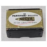 50 Rounds Nosler 25 Cal 115 Grain