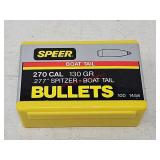 100 Speer 270 Cal Boat Tail Bullets