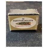 One box of 50 partition Nosler 25 caliber