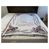 Throw blanket with a daughter quote (downstairs