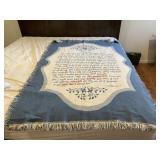Throw blanket with a bible quote