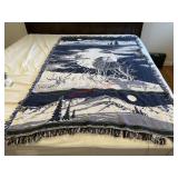 Wolf print throw blanket (downstairs right)