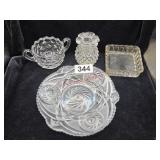 (4) Crystal and Glass Dishes (Left Downstairs