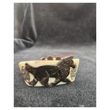 Bracelet belgian sheet dog is handcarved out of