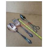 Iridescent silverplate serving utensils- hutch
