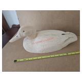 Hand carved wooden duck, tail feathers need glued