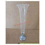 Glass vase with pewter (?) base - hutch