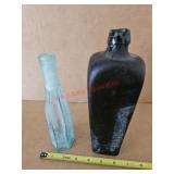 Two vintage glass bottles- hutch