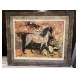 Signed 'Home of the Americas' Abstract Horse