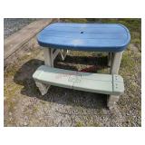 Plastic kids picnic table - goat pen
