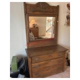 vintage oak dresser mirror (Upstairs right