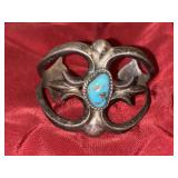 VTG Navajo turquoise and sterling silver cuff