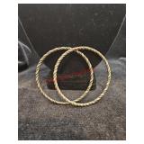 Two vintage siver toned bangle bracelets