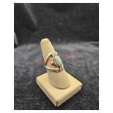 Size 8 Tourquise and silver colored ring bought