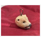 Bone Carved Bear Face Pendant             (Left