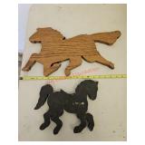 Wooden horse cutouts - mustang garage