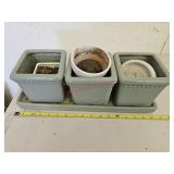Ceramic planters - mustang garage