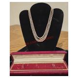 Vintage faux pearls, three strands
